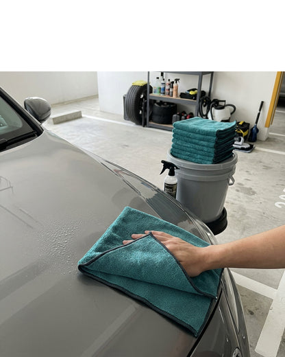 Velvr Dual Pile Microfiber Car Cloths Teal 16 x 16 in 8 Pack