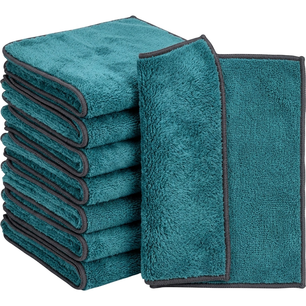 Velvr Dual Pile Microfiber Car Cloths Teal 16 x 16 in 8 Pack