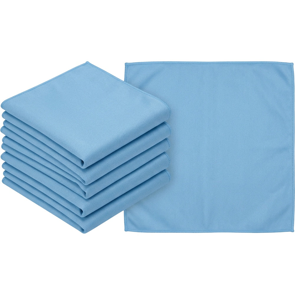 Velvr Glass Cleaning Microfiber Cloths Sky Blue 14 x 14 in 6 Pack