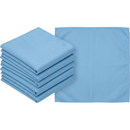 Velvr Glass Cleaning Microfiber Cloths Sky Blue 14 x 14 in 6 Pack